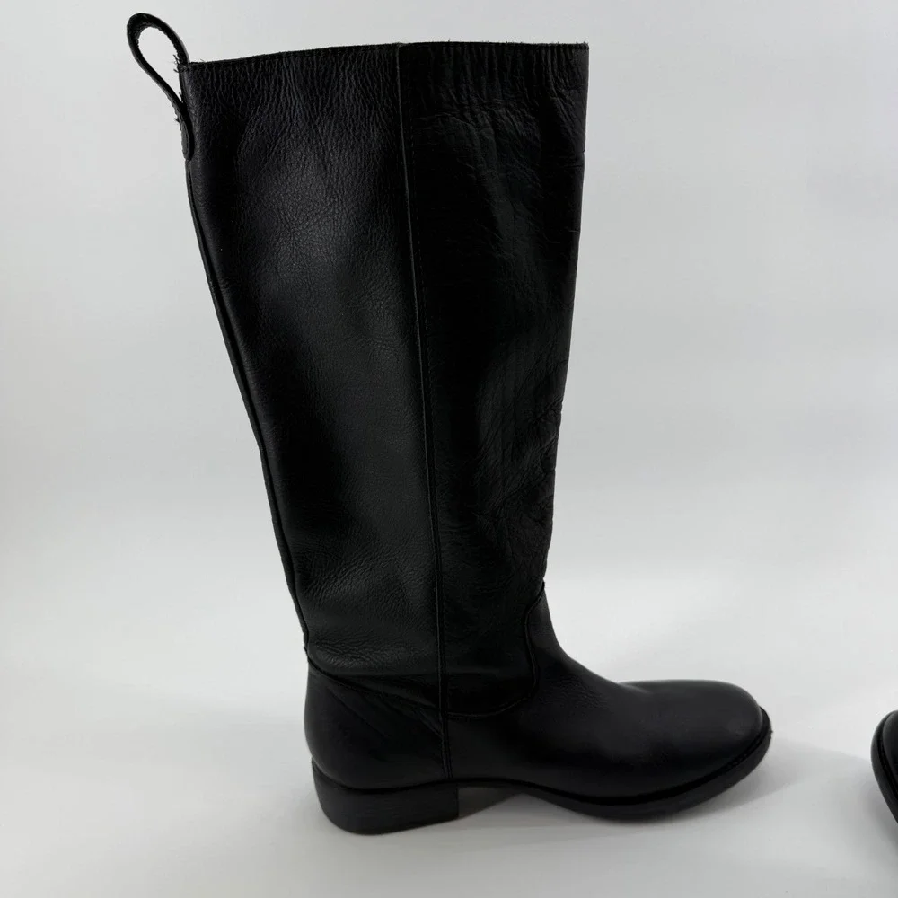 Zigi Soho Layla Boots Black Leather Womens size 8.5 Lavorazione Artigiana